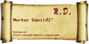 Merker Daniló névjegykártya